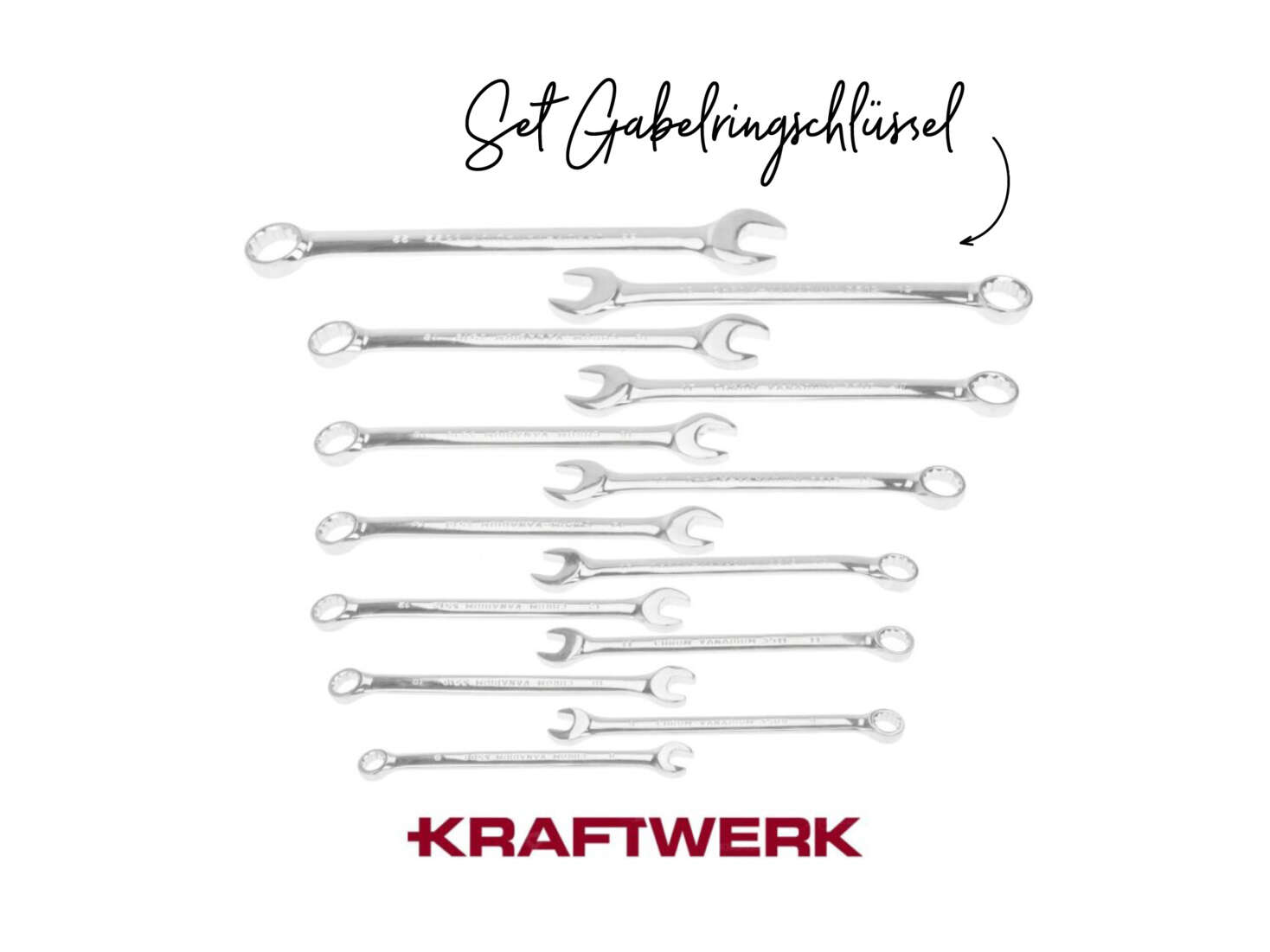 Kraftwerk Set Gabelringschlüssel 13-teilig (8 - 22 mm) Kraftwerk Set Gabelringschlüssel 13-teilig (8 - 22 mm)