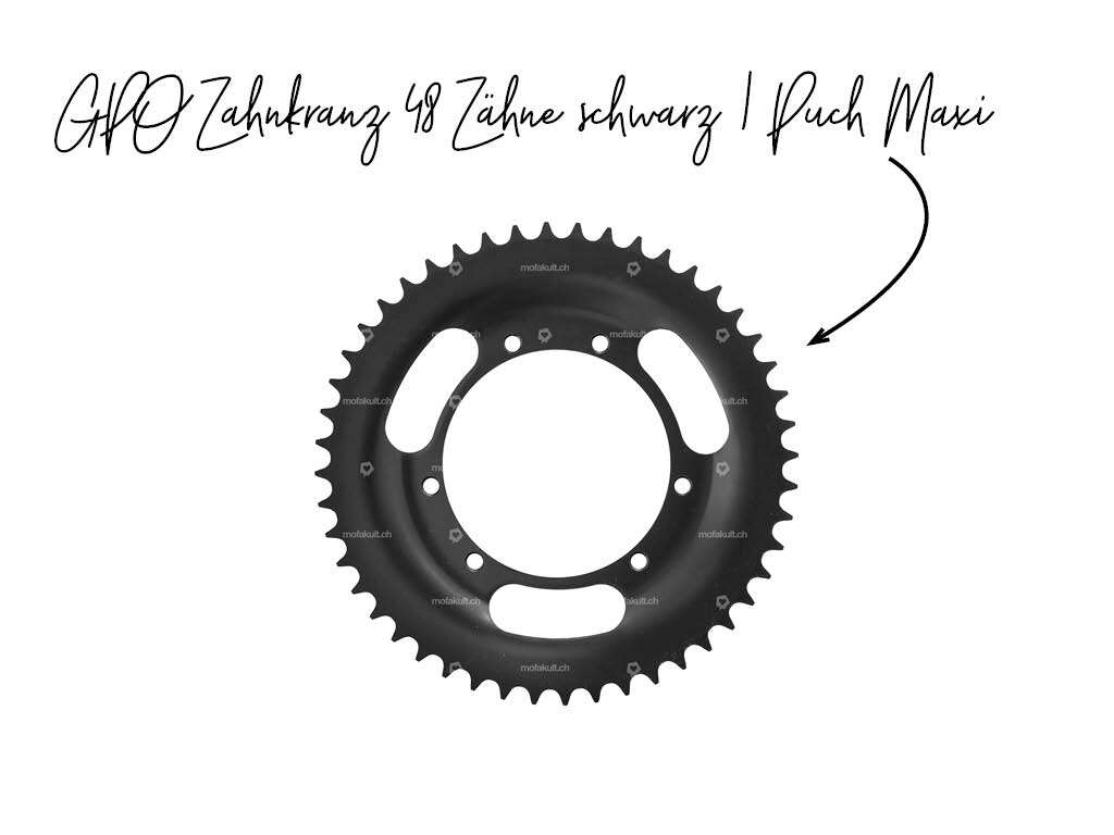 GPO Zahnkranz 48 Zähne schwarz Puch Maxi, Puch X30 NG-2AH GPO Zahnkranz 48 Zähne schwarz Puch Maxi, Puch X30 NG-2AH