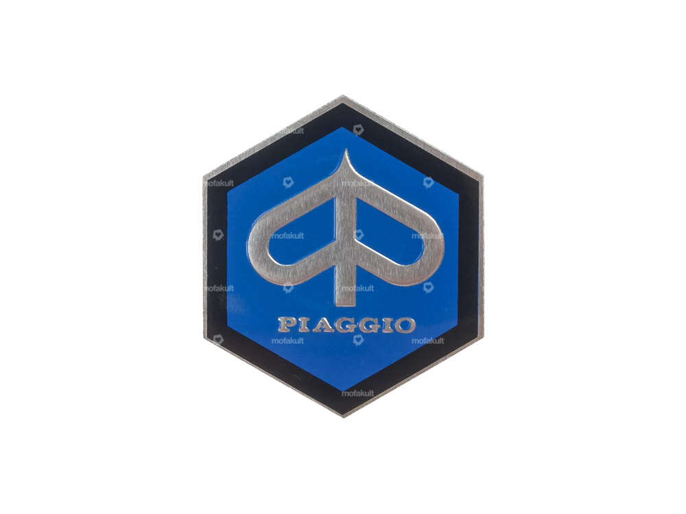 Emblem «Piaggio» Ø 48 mm Aluminium | Piaggio Ciao, SI, Bravo, Boxer Carousel Image 1