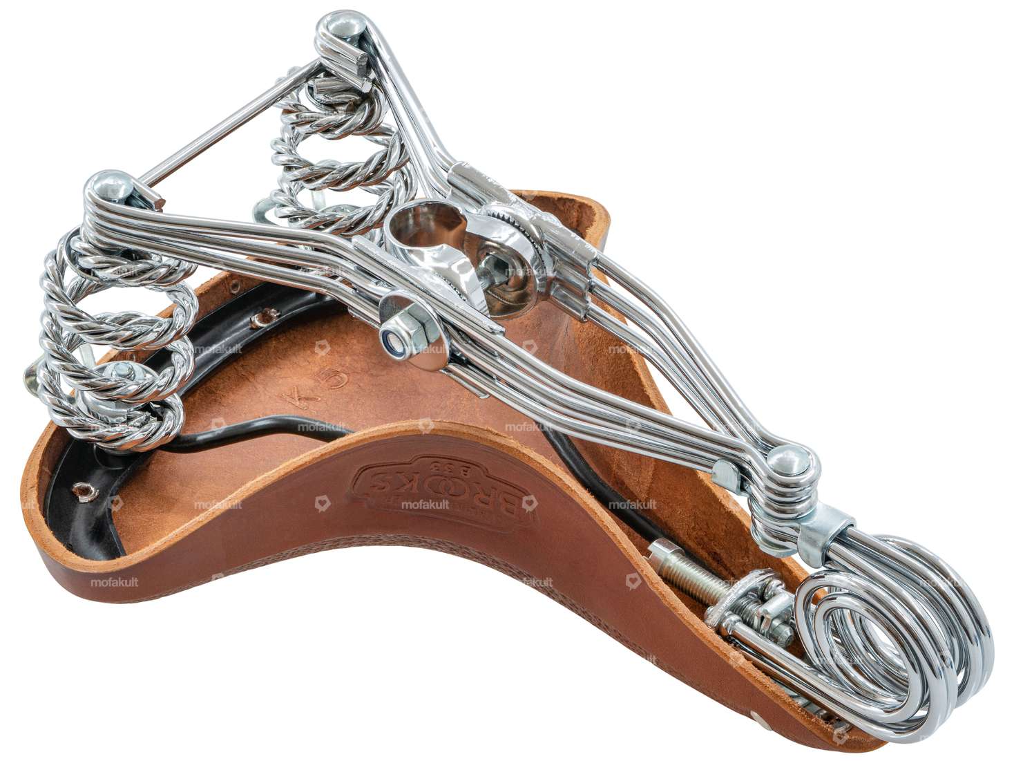 Selle BROOKS "Vintage" cuir à ressorts marron Carousel Image 3