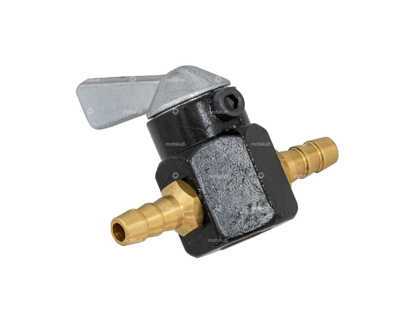 Benzinhahn gerade Zwischenstück schwarz Carousel Image 2