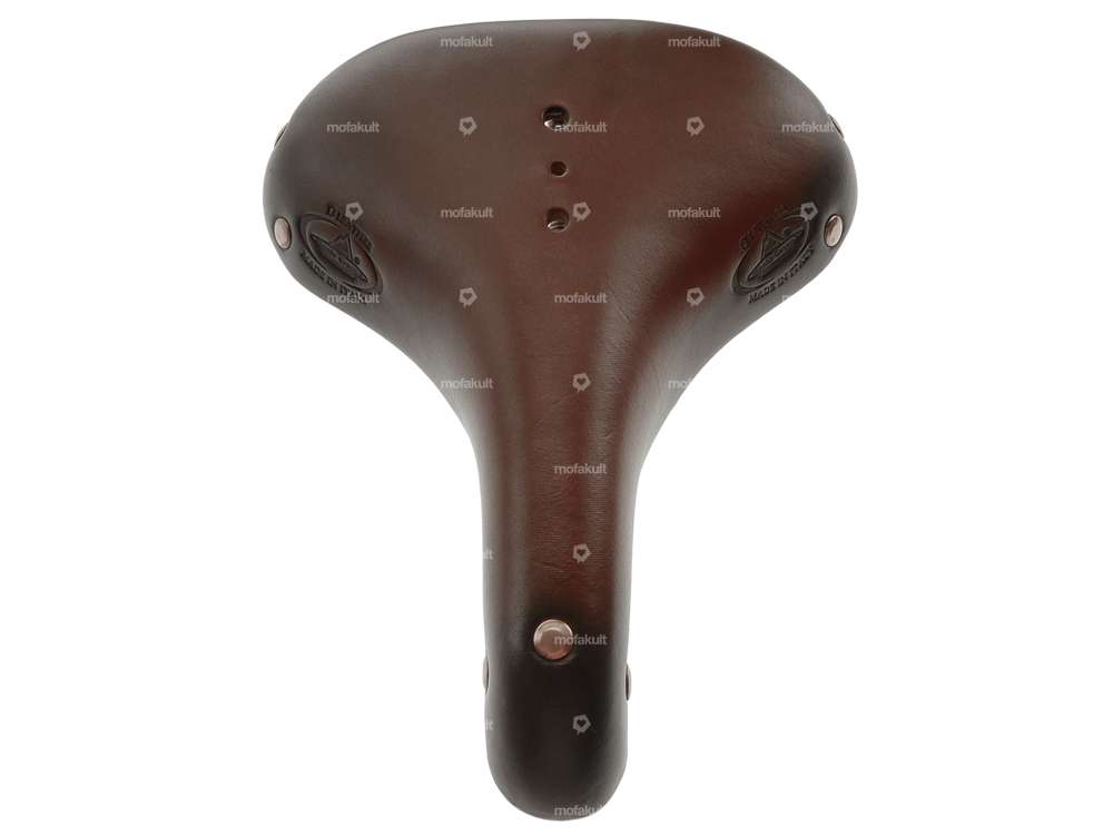 Selle Charleston en cuir véritable Vintage à ressort tonneau marron Carousel Image 3