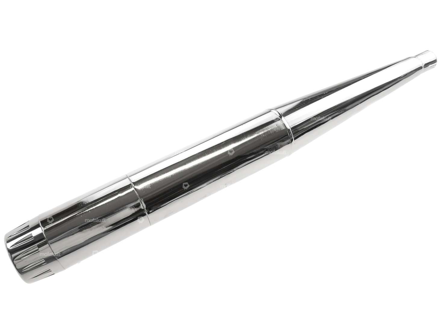 66HEROES Echappement X-Pipe 28 mm Chrome / noir CNC embout Carousel Image 3