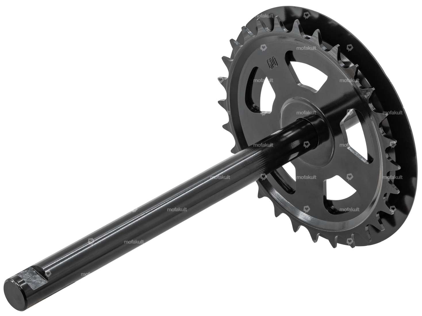 GPO axe de pédalier 28 dents cannelé noir | Piaggio Ciao Carousel Image 2