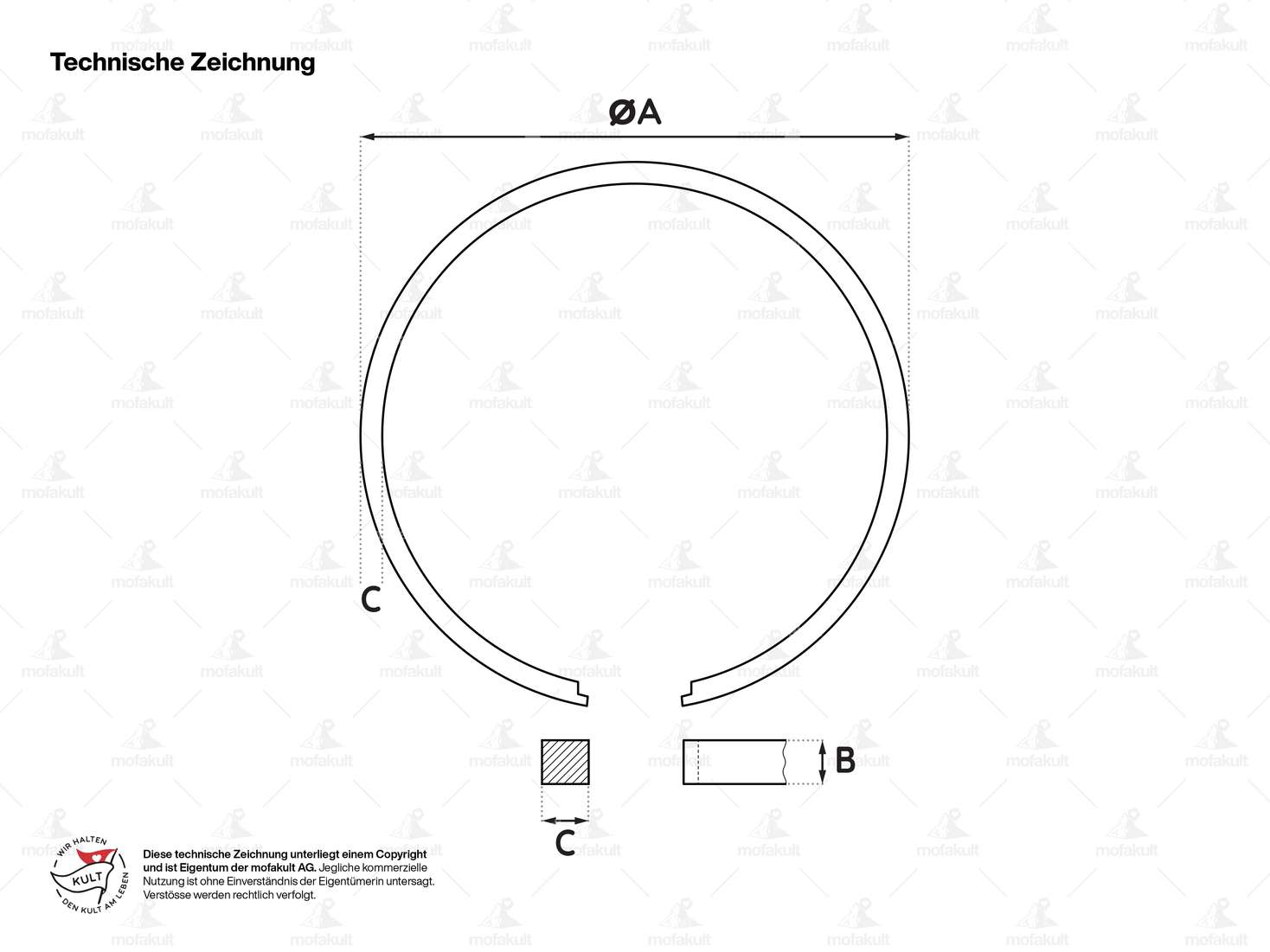 swiing® ingenious Segment de piston 45x1.5 mm (IS) chromé dur | Puch Carousel Image 4