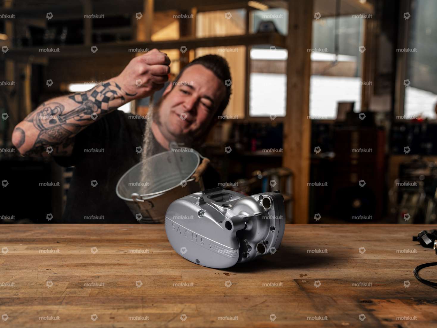 Siggnature motor housing glass bead blasting & stove enameling Carousel Image 1