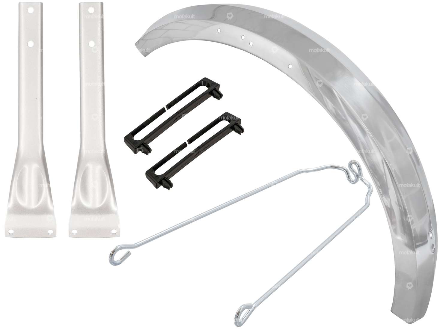 swiing® revival 17" Vorderschutzblech-Set eckig silber / Chrom | Puch Maxi S, N Carousel Image 1