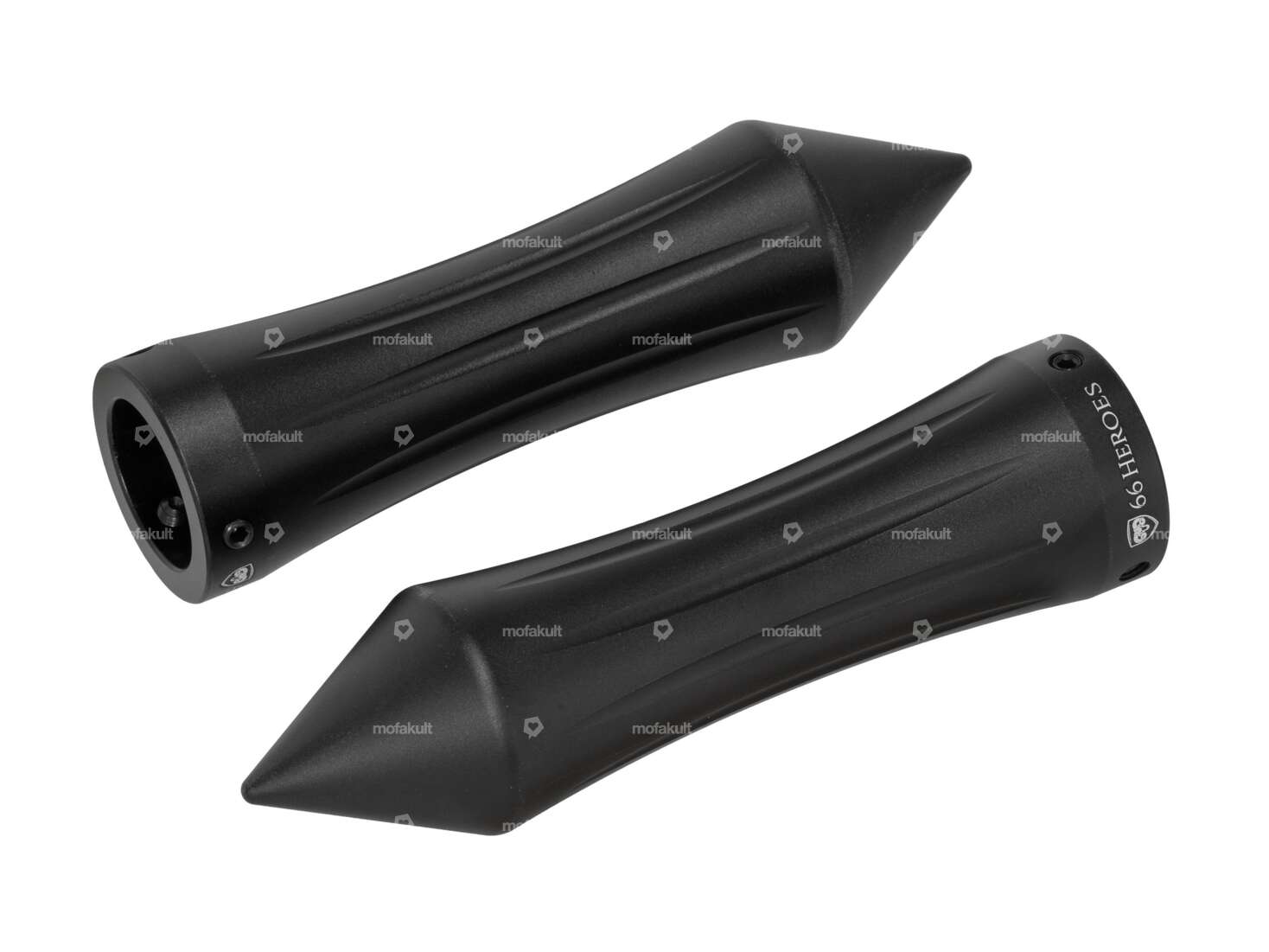 66HEROES Poignées Custom CNC noir Carousel Image 1