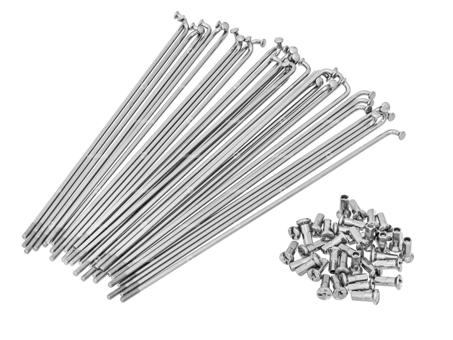 GPO 17" Jeu de rayons avec écrous (2.9 x 188 mm) argenté Carousel Image 1