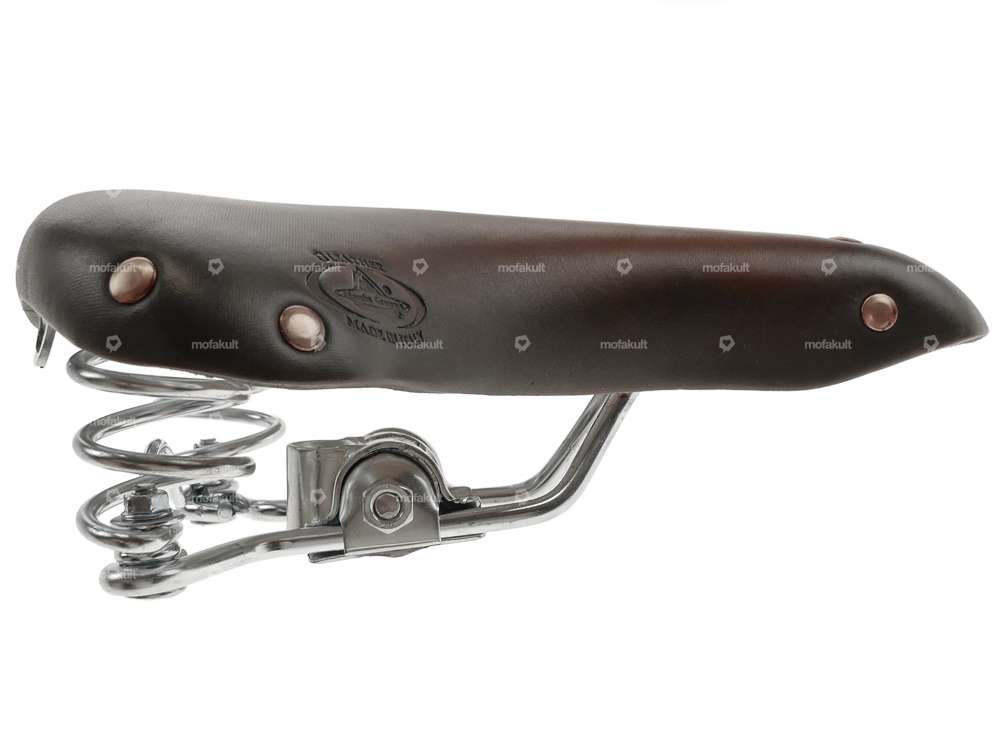 Selle Charleston en cuir véritable Vintage à ressort tonneau marron Carousel Image 4