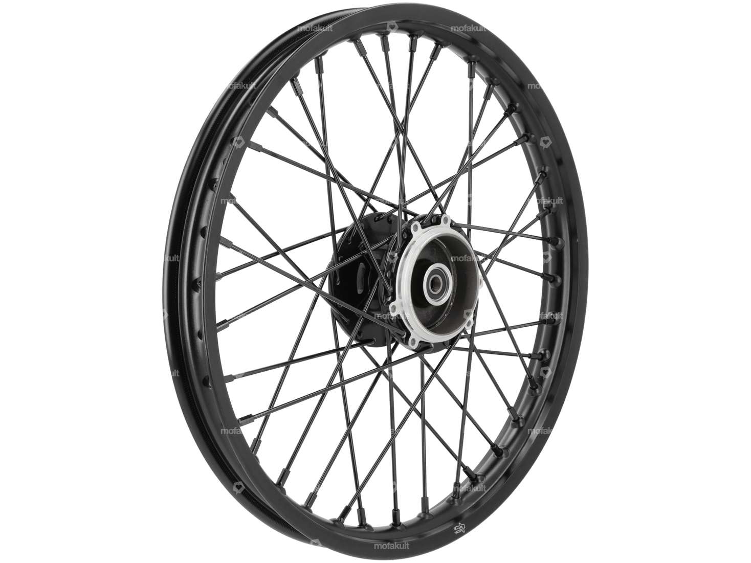 Spoked rim 17" rear aluminum CNC solid black Carousel Image 2