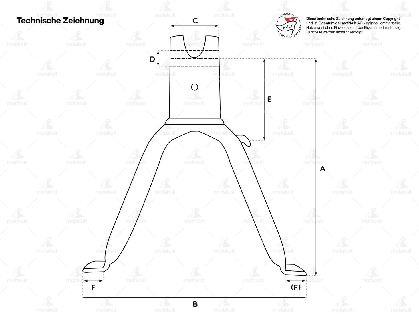 Hauptständer 27 cm Chrom | Tomos Carousel Image 4