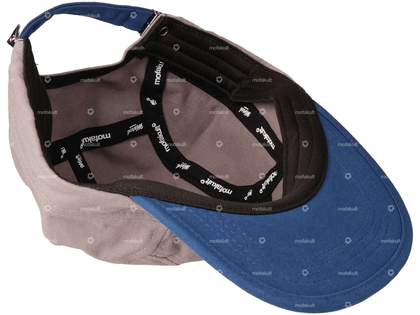 mk-Merch Cap "mofakult" gris / bleu Carousel Image 3