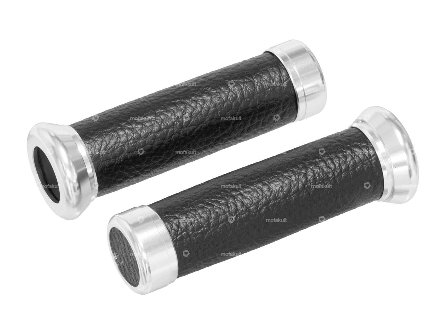 GPO Poignées cuir alu noir Carousel Image 1