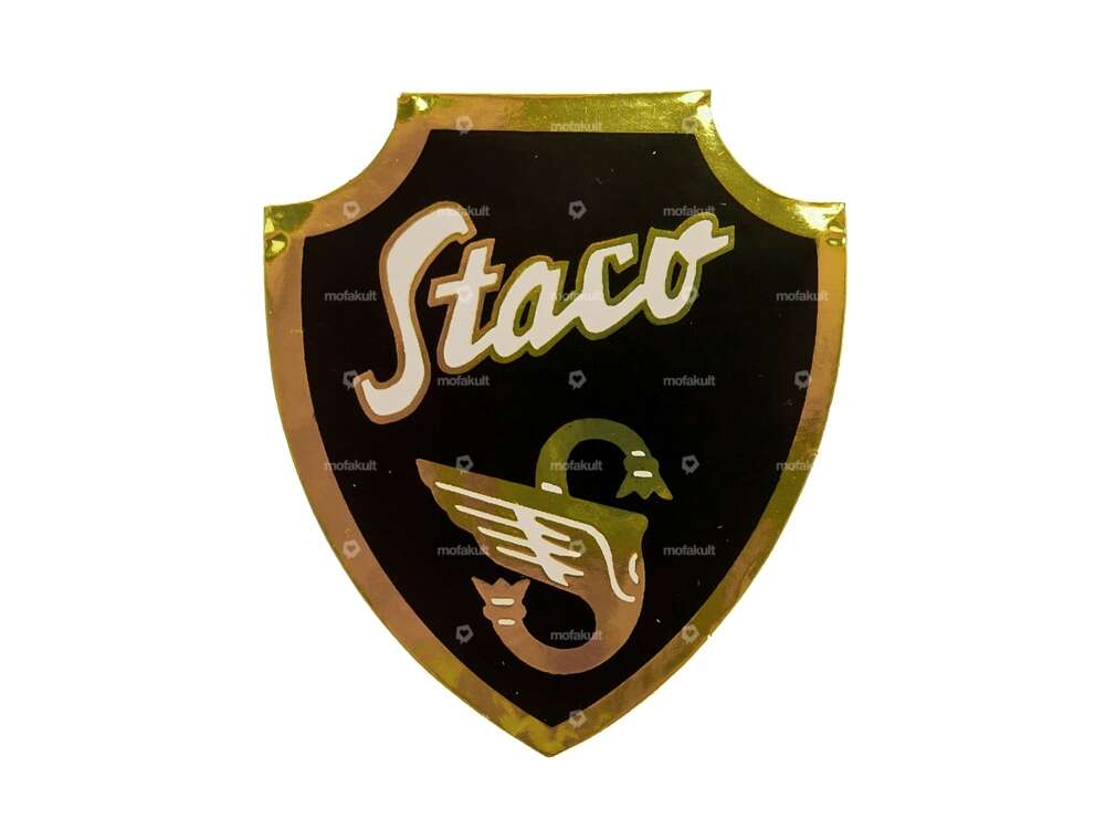 Autocollant "Staco" 42 x 48 mm noir / or NOS Carousel Image 1