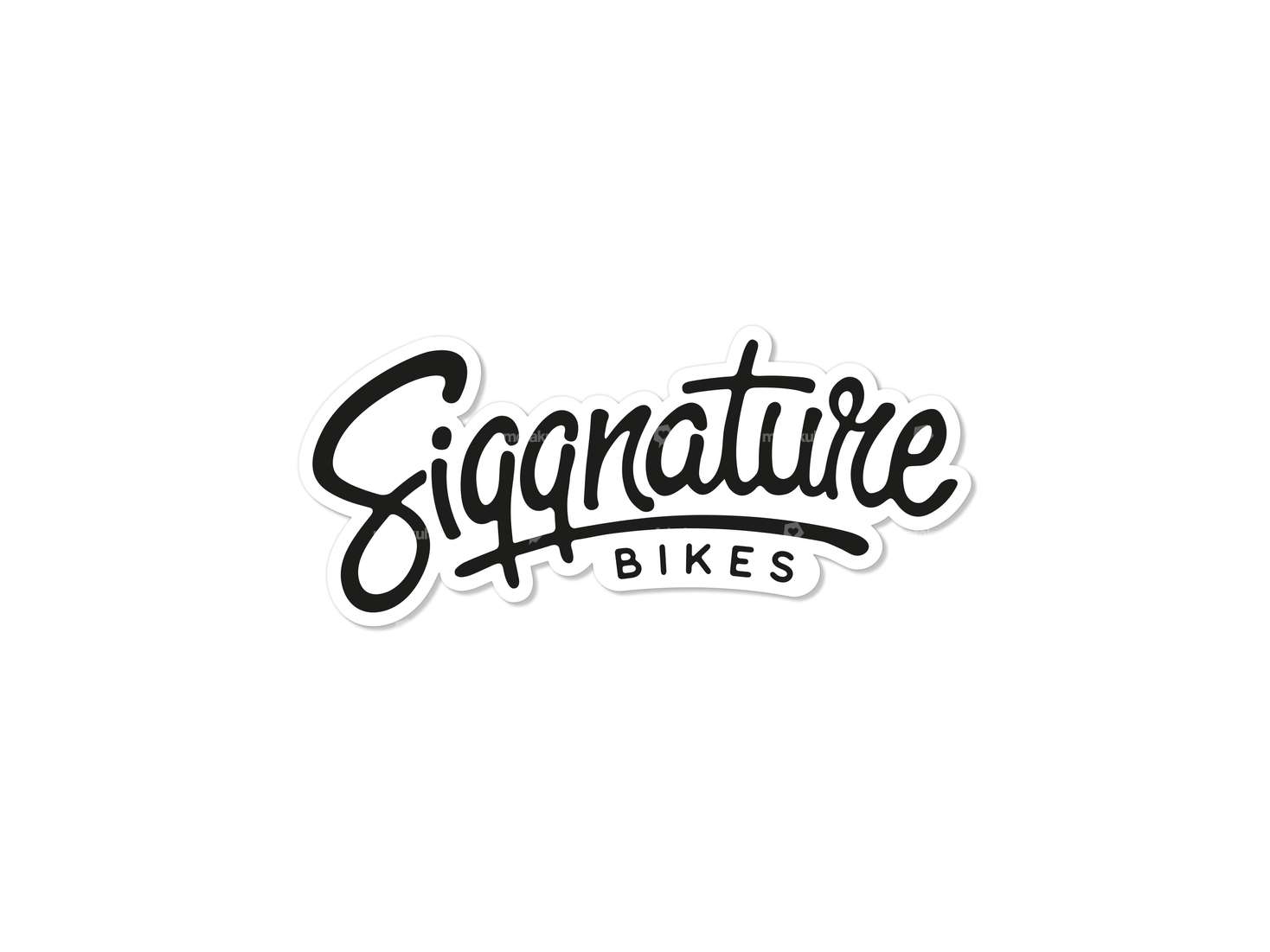 Autocollant Siggnature "Siggnature Bikes" 70 x 30 mm blanc Carousel Image 1