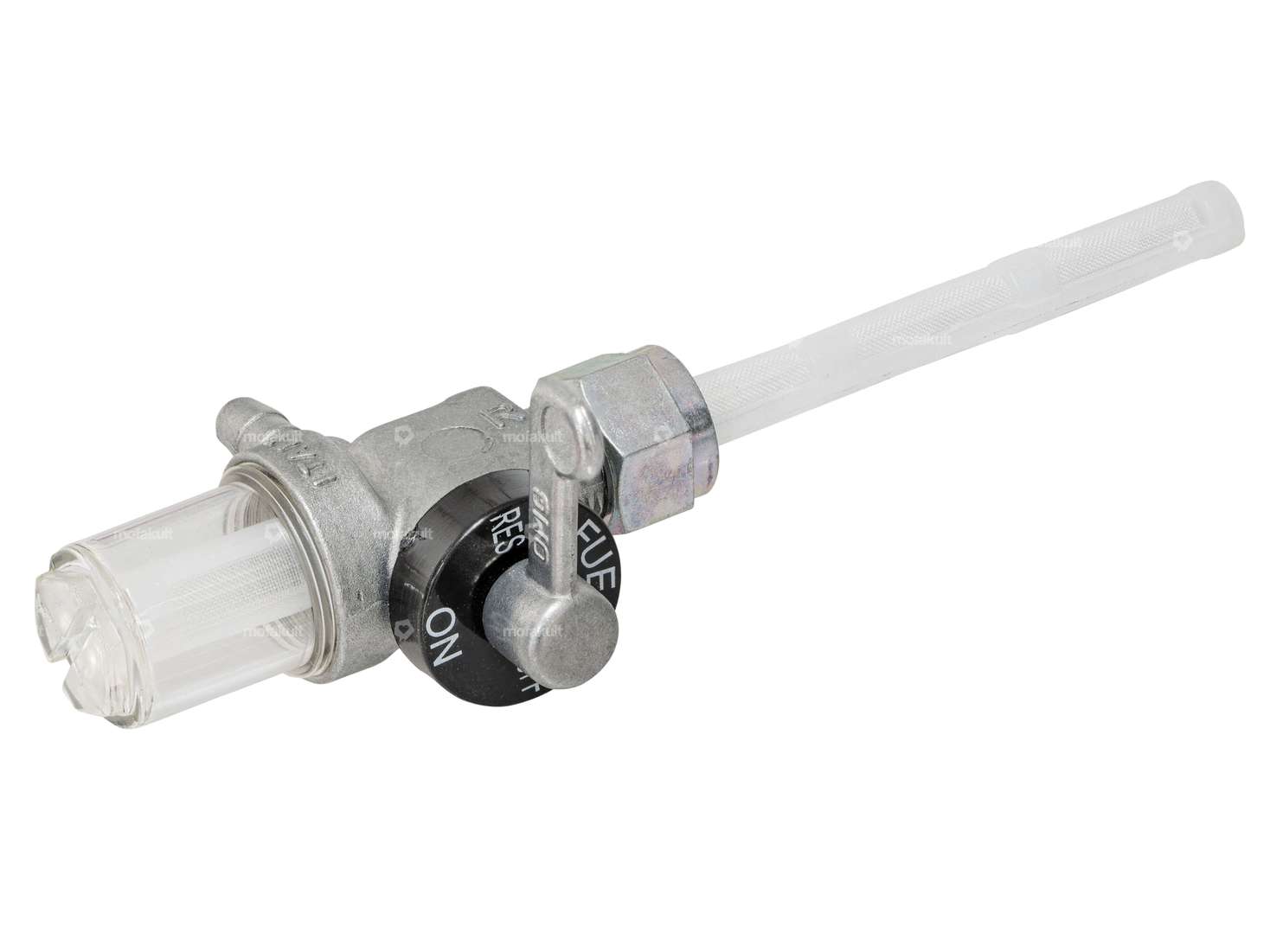 Robinet d'essence OMG vertical M12x1 (écrou-raccord) sortant à l'arrière Chambre de filtre plastique Carousel Image 2