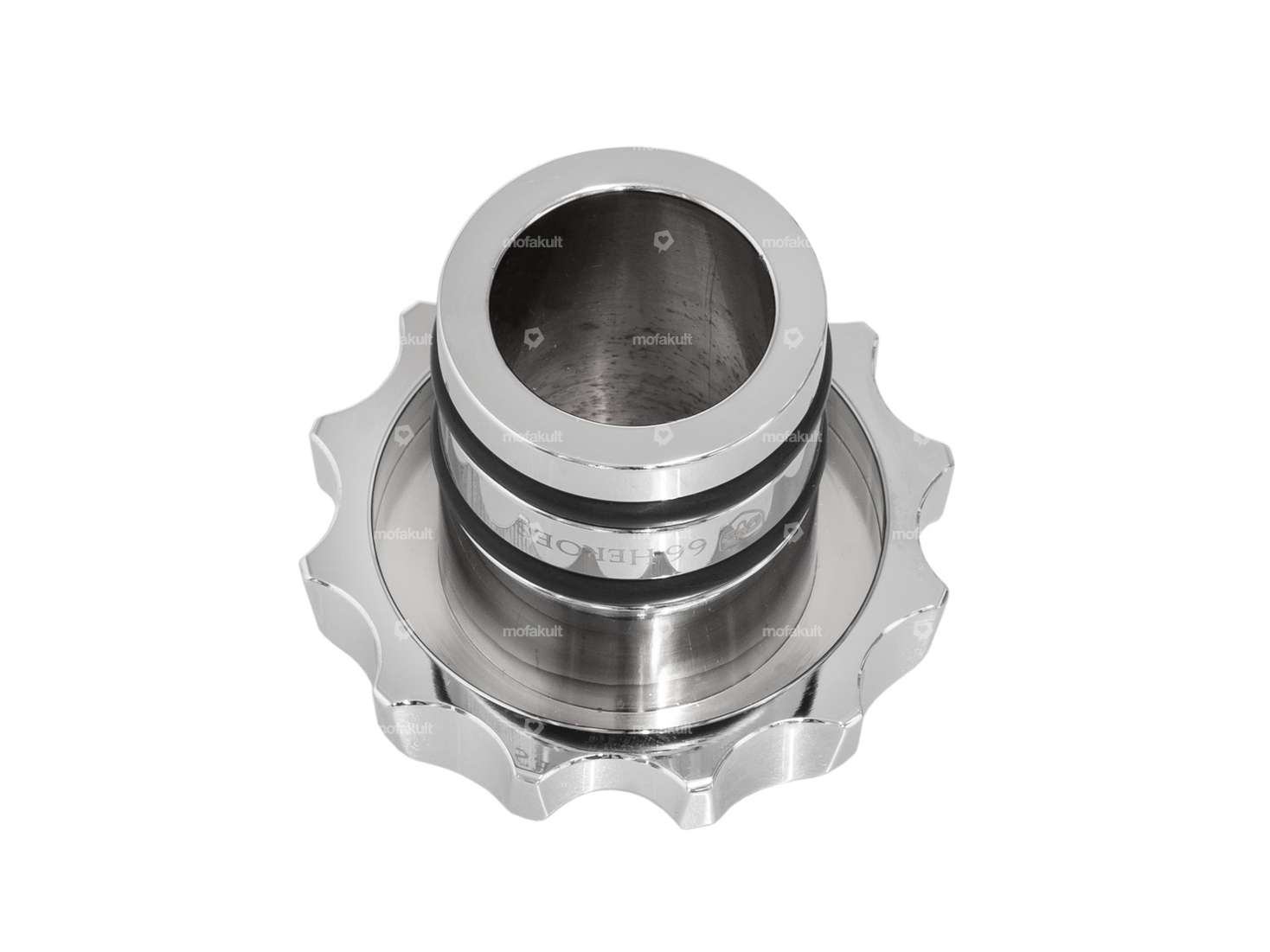 66HEROES Bouchon de réservoir "Iron Cross" alu chromé | Puch Maxi Carousel Image 2