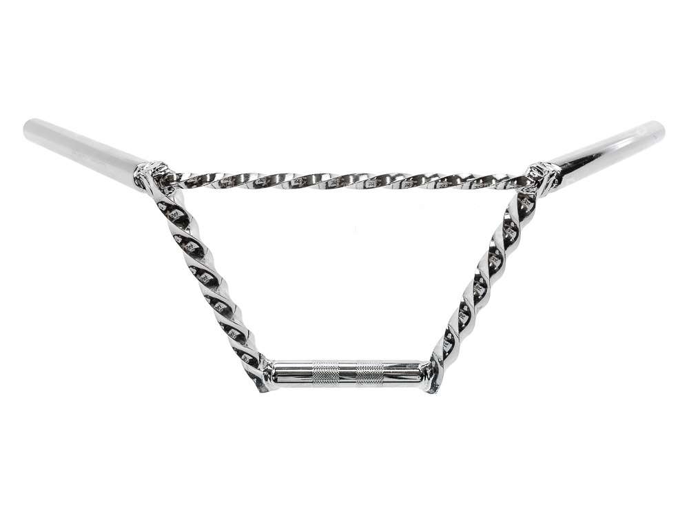 Guidon plaque de fourche 20 cm tourné avec entretoise chrome Carousel Image 1