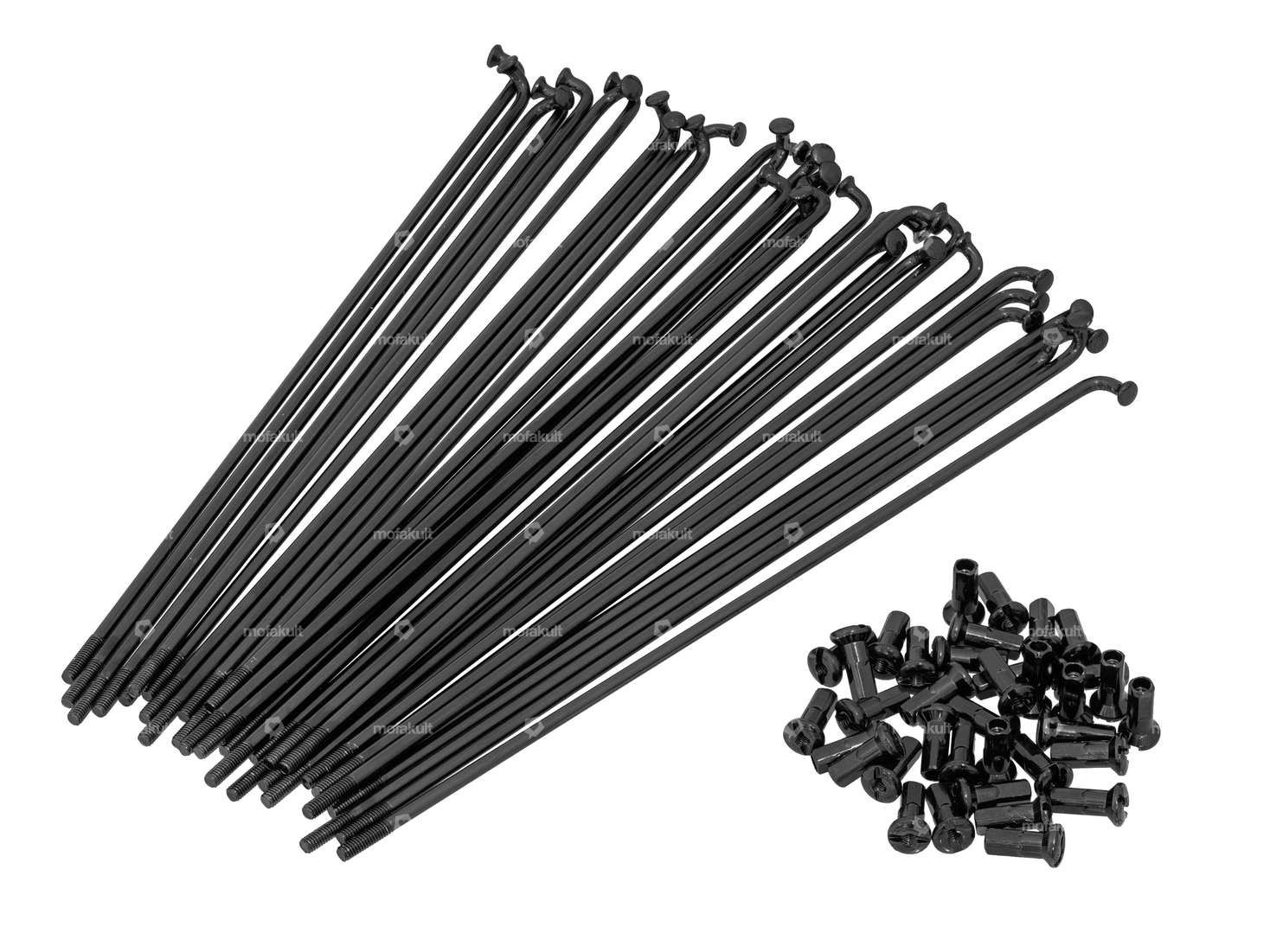 GPO 17" Jeu de rayons avec écrous (2.9 x 188 mm) noir Carousel Image 1