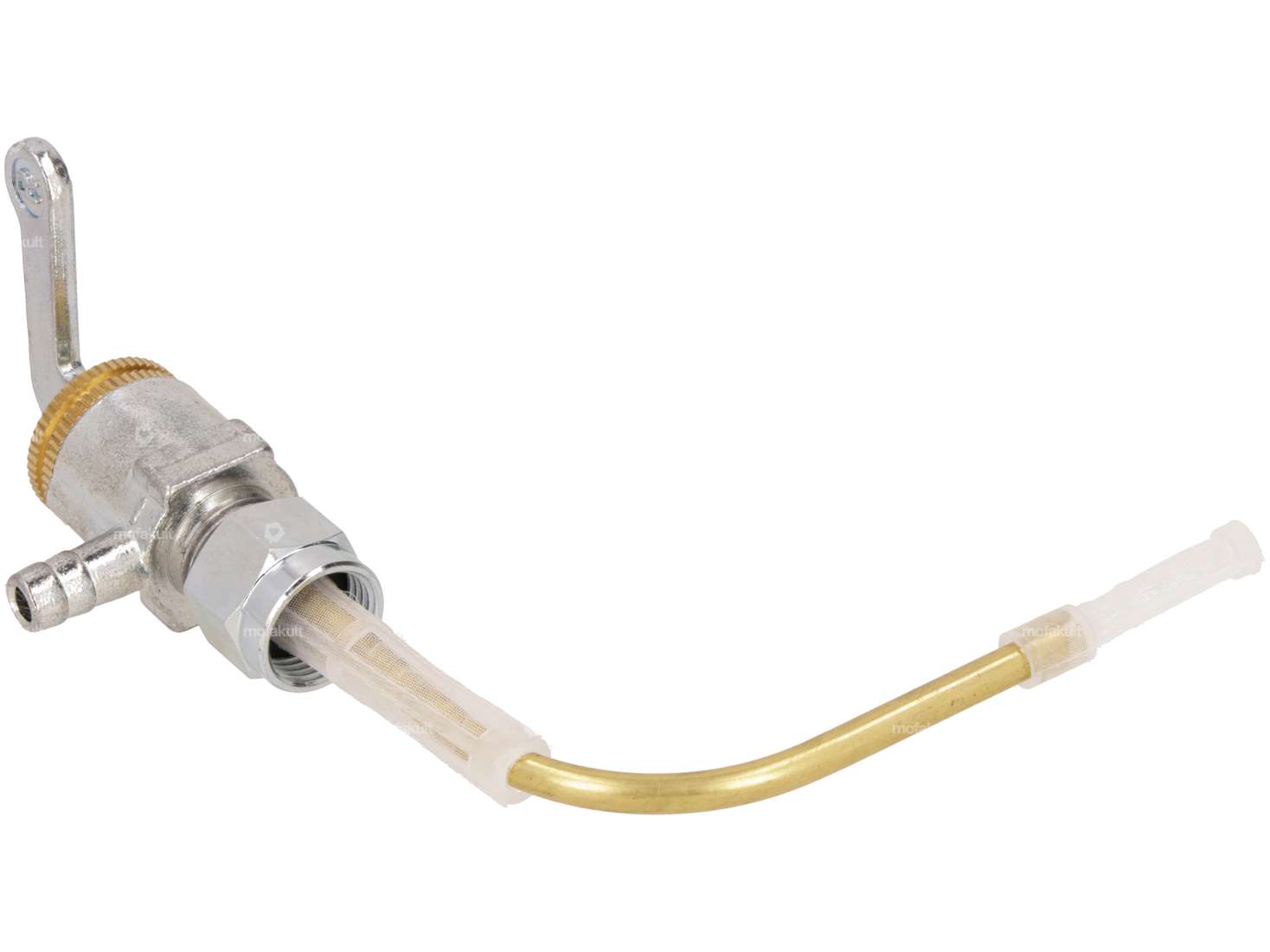 Robinet d'essence horizontal M12x1 (avec écrou-raccord) sortant par le bas | Puch Maxi S, N Carousel Image 2