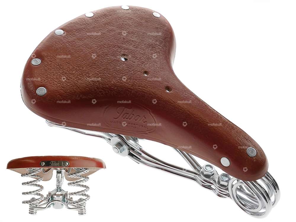 Selle Tabor en cuir avec ressort en forme de tonneau, marron Carousel Image 1