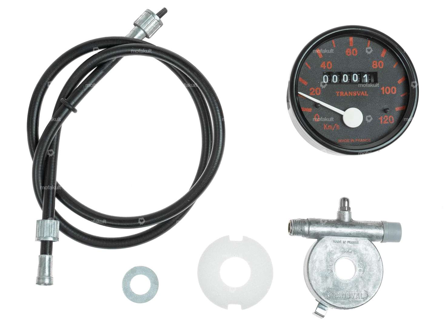Transval speedometer set 16" | Peugeot 103 SP, SPX, RCX Carousel Image 1