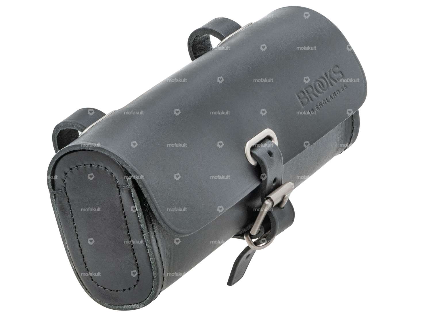 Sacoche de selle BROOKS ovale en cuir noir Carousel Image 1