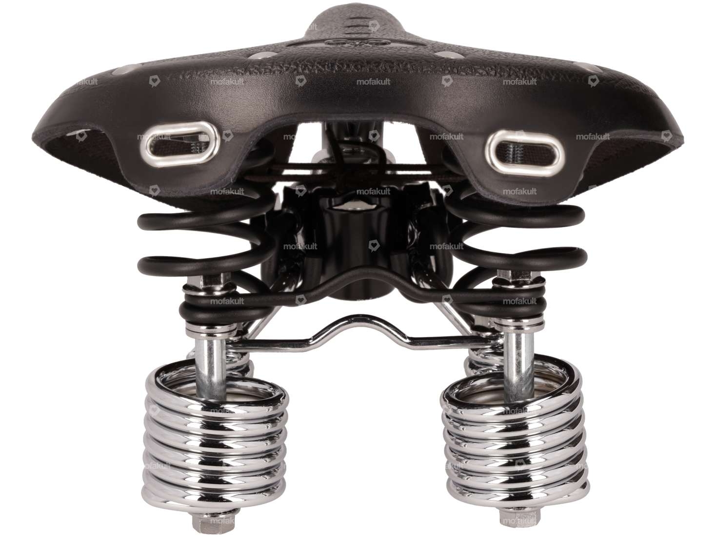 66HEROES Sattel «Luxus» schwarz Leder gefedert Carousel Image 3