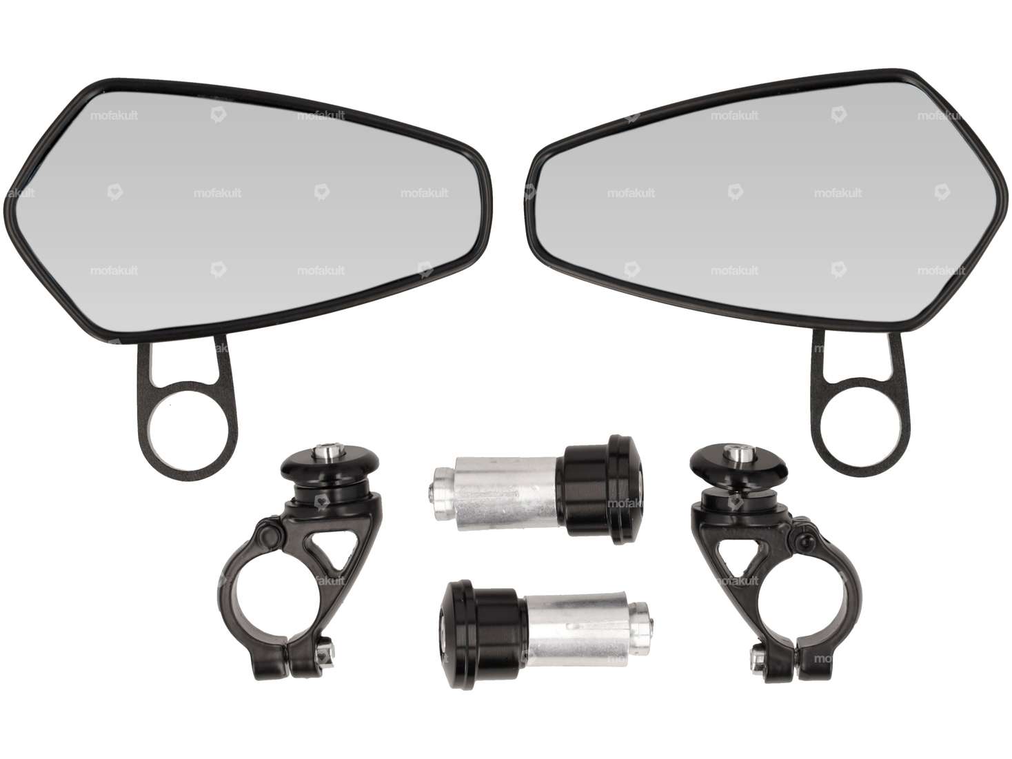 Mirror CNC "Diamant" plug-in version aluminum black Carousel Image 1