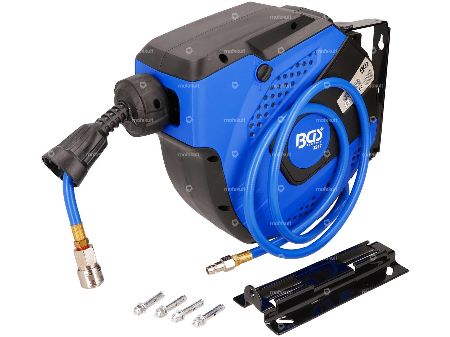 BGS Druckluftschlauch Aufroller Wandmontage 10m / 1/4" Anschluss Carousel Image 1