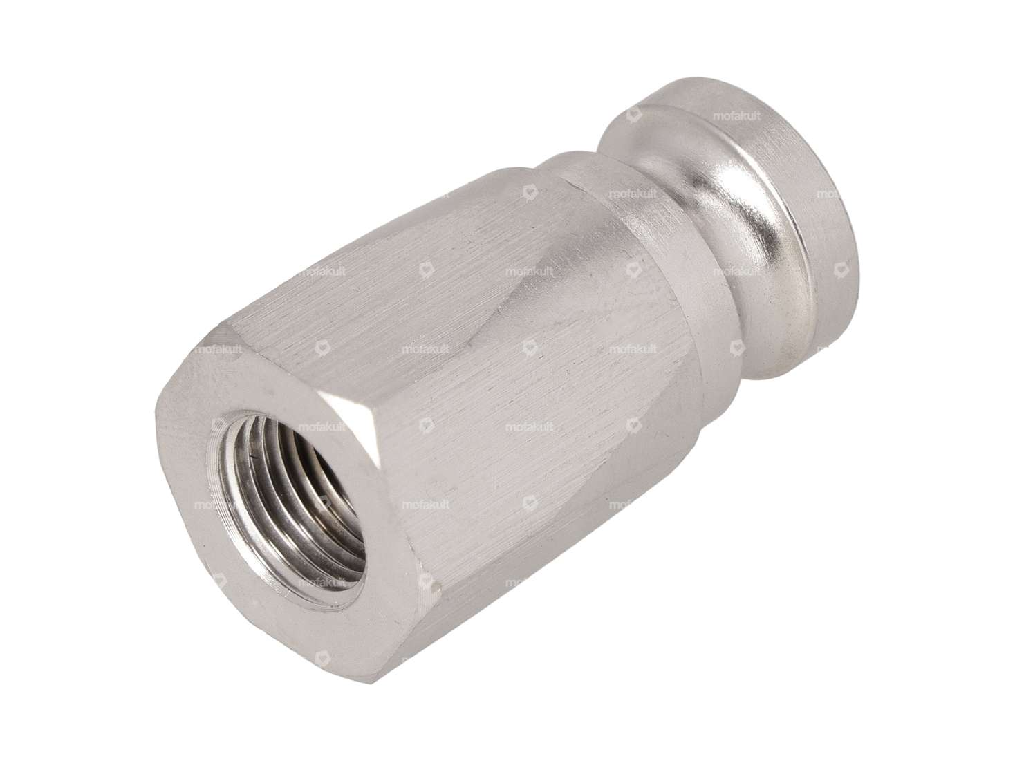 66HEROES Aufnahmezapfen M10.5x1 Rücktritt Nummernschildhalter seitlich Inox Carousel Image 1