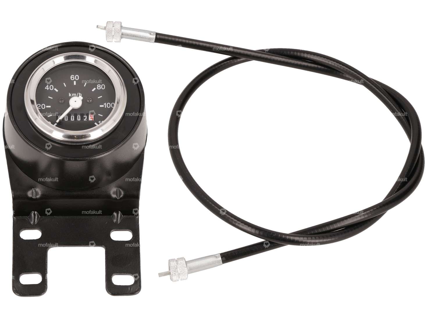 Speedometer with bracket and shaft Ø 60 black Carousel Image 1