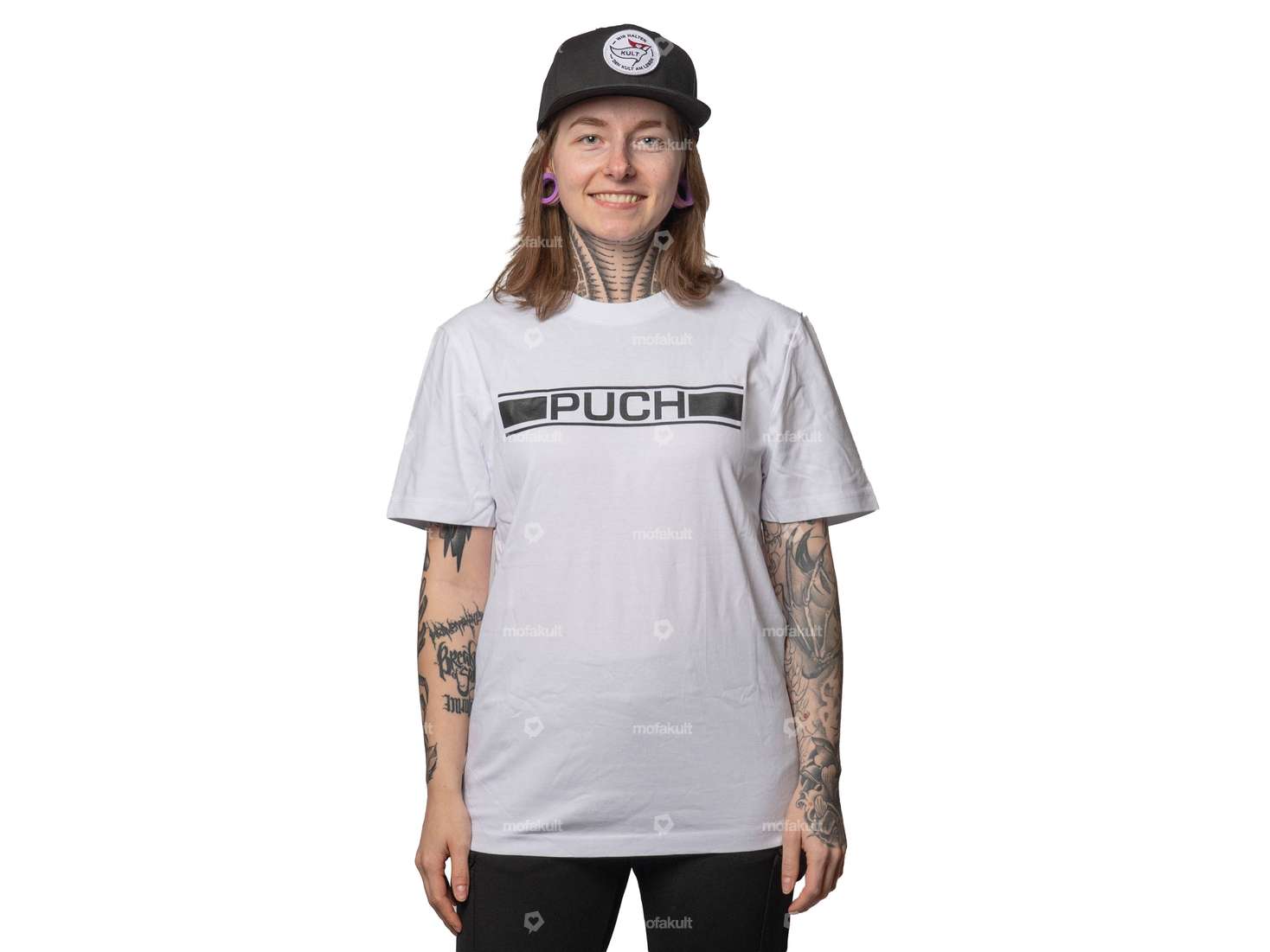T-shirt mk-Merch "PUCH" blanc Carousel Image 1