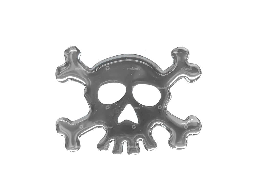 Skull sticker / gel sticker 3D chrome Carousel Image 1