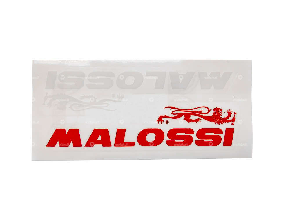 Autocollant "Malossi" rouge / blanc 220 x 55 mm Carousel Image 1