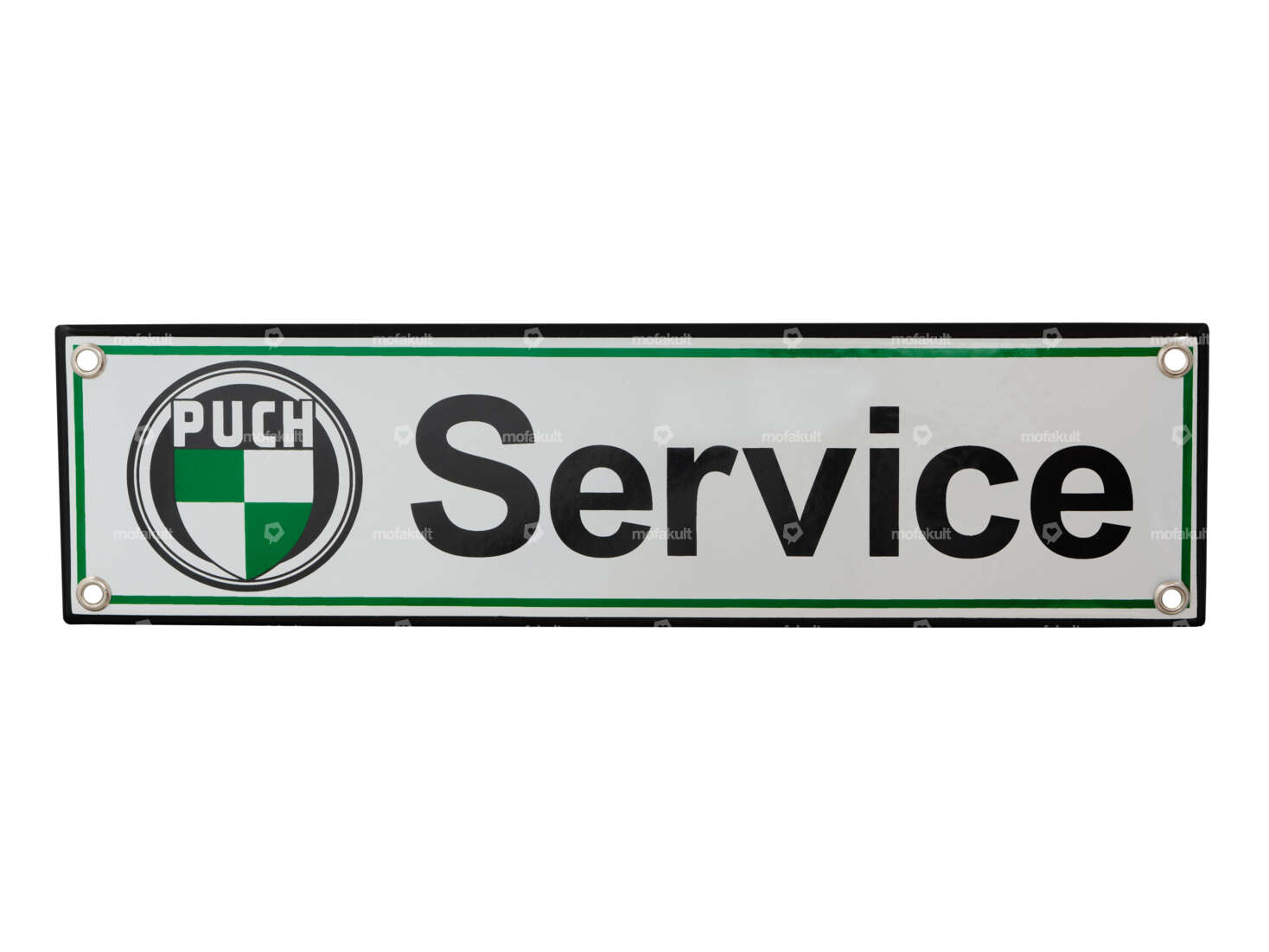 Plaque émaillée "Puch Service" 30 x 8 cm Carousel Image 1