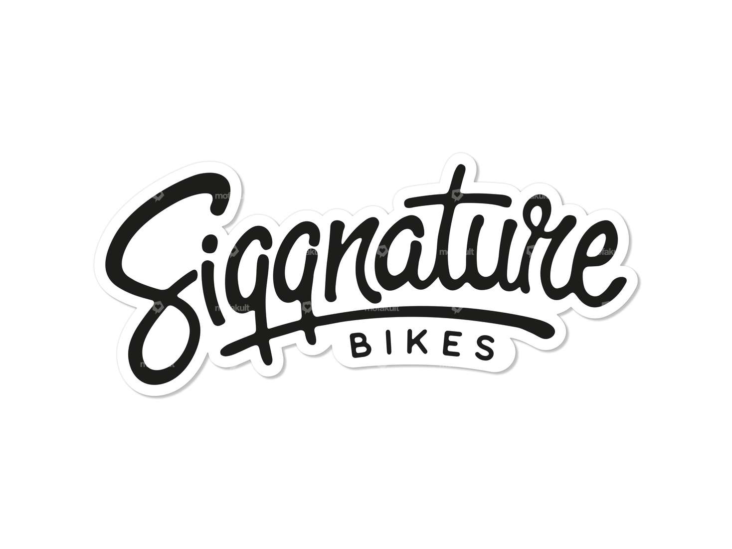 Autocollant Siggnature "Siggnature Bikes" 120 x 50 mm blanc Carousel Image 1