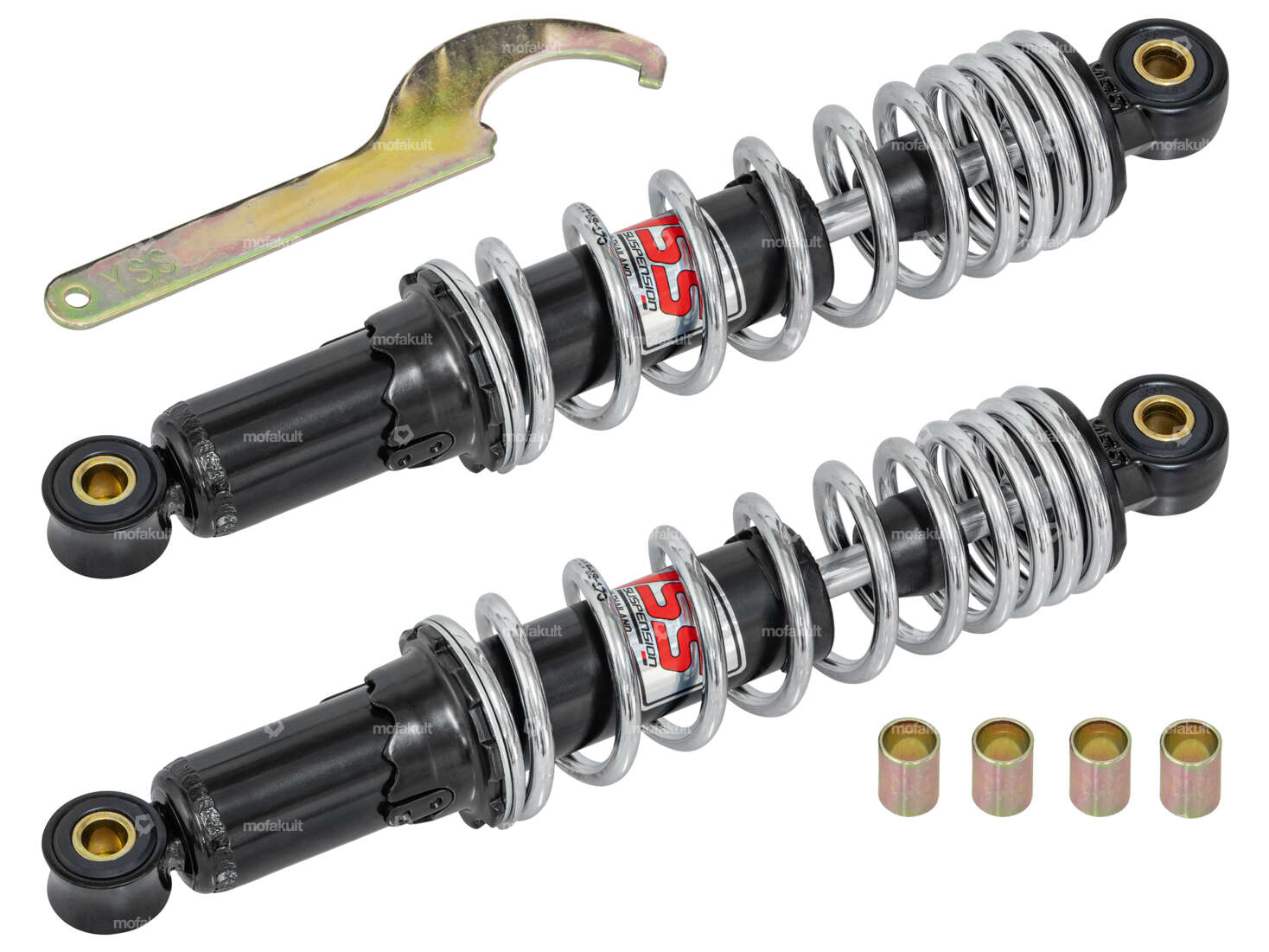 Amortisseur YSS 28 cm noir / chrome (pression d'huile) Carousel Image 1