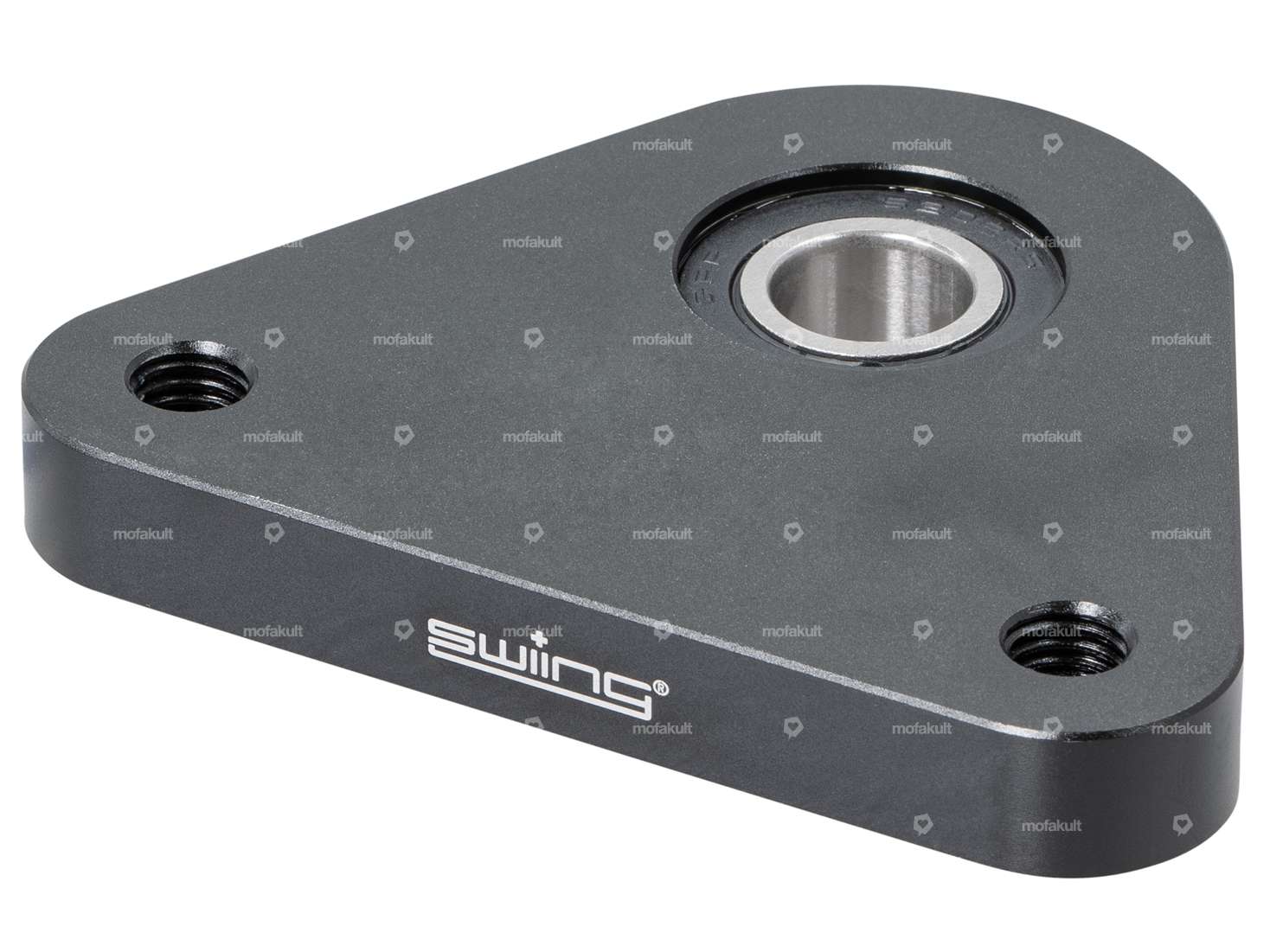 swiing® ingenious Plaque de support triangulaire Racing en aluminium noir | Piaggio Ciao, SI, Bravo Carousel Image 2