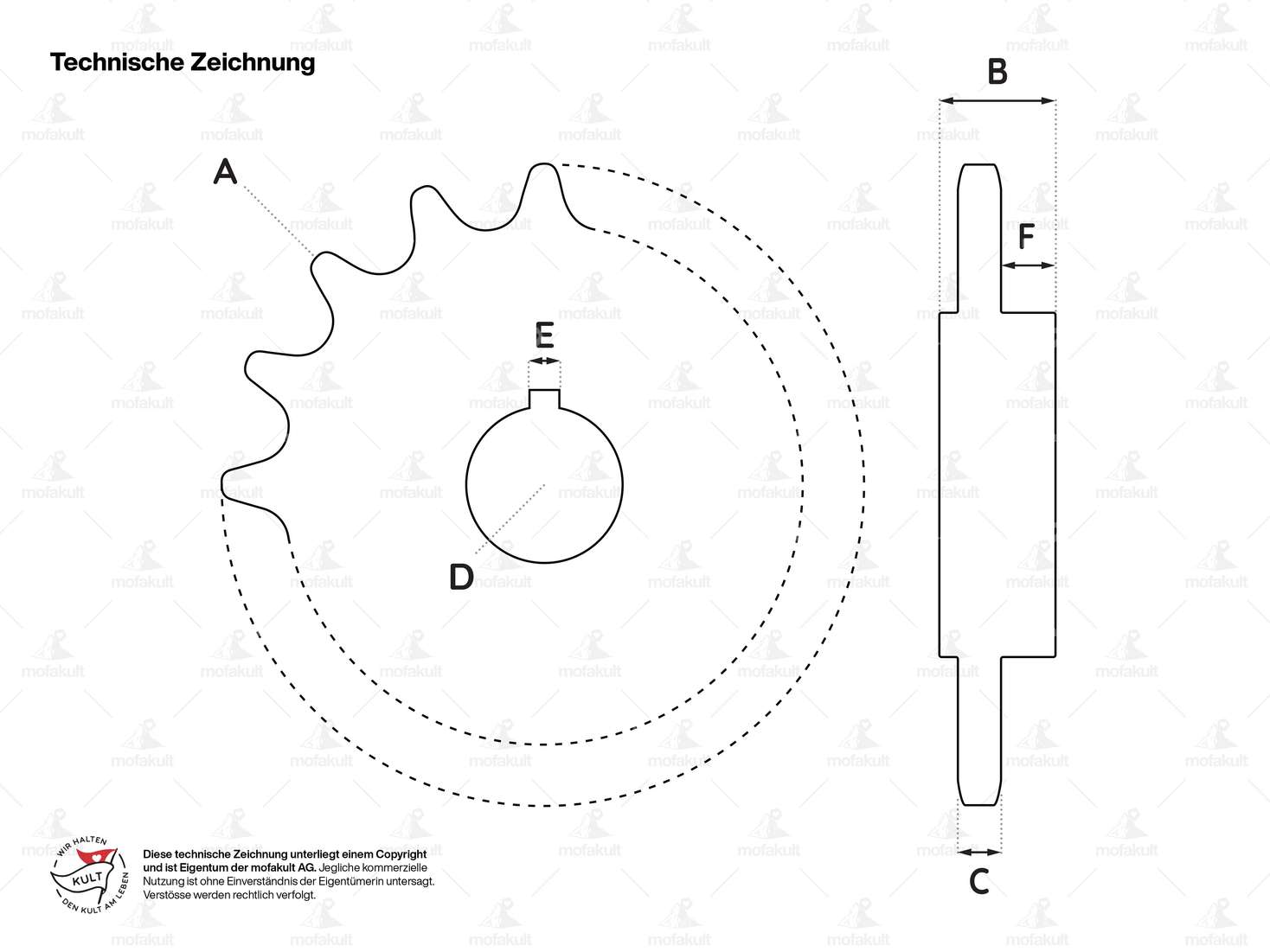 GPO Ritzel 13 Zähne mit Konus Chrom | Sachs 50/2 Carousel Image 3