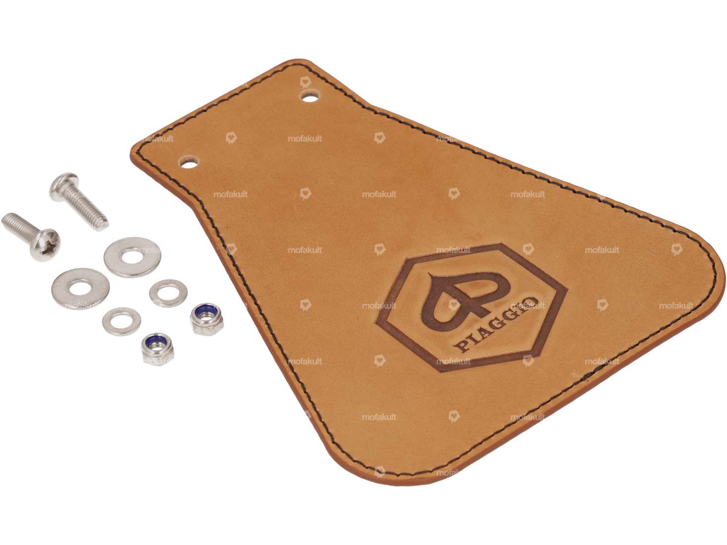 66HEROES bavette anti-éclaboussures "Piaggio" étroite cuir Carousel Image 2