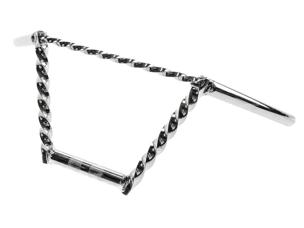 Guidon plaque de fourche 20 cm tourné avec entretoise chrome Carousel Image 2