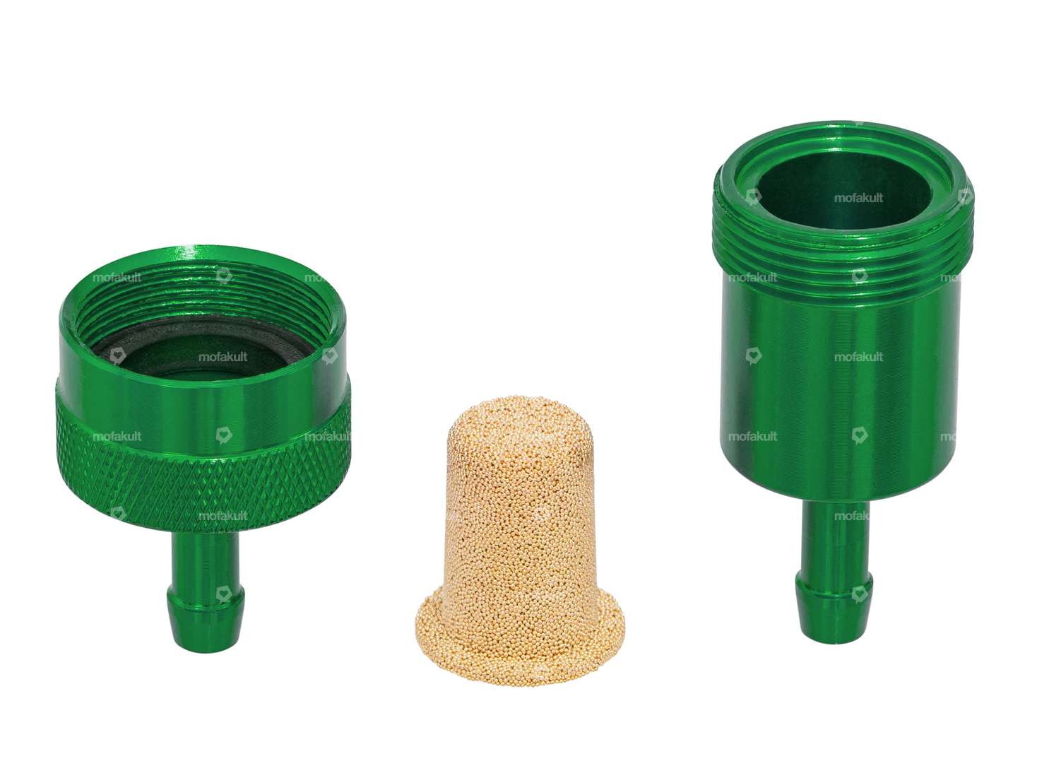 GPO fuel filter connection 6 mm aluminum green (removable) Carousel Image 2