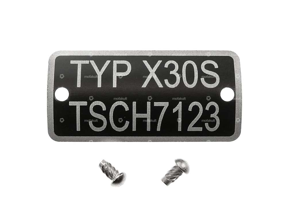 swiing® revival Plaque signalétique TYP X30S TSCH 7123 | Puch Velux Carousel Image 1