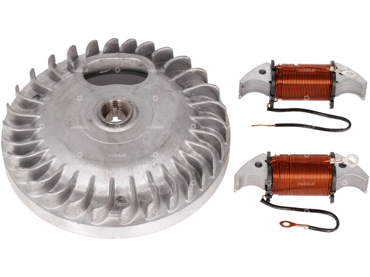 Volant d'inertie, allumage par rupteur, bobines incluses | Piaggio Ciao, SI, Bravo, Boxer Carousel Image 1