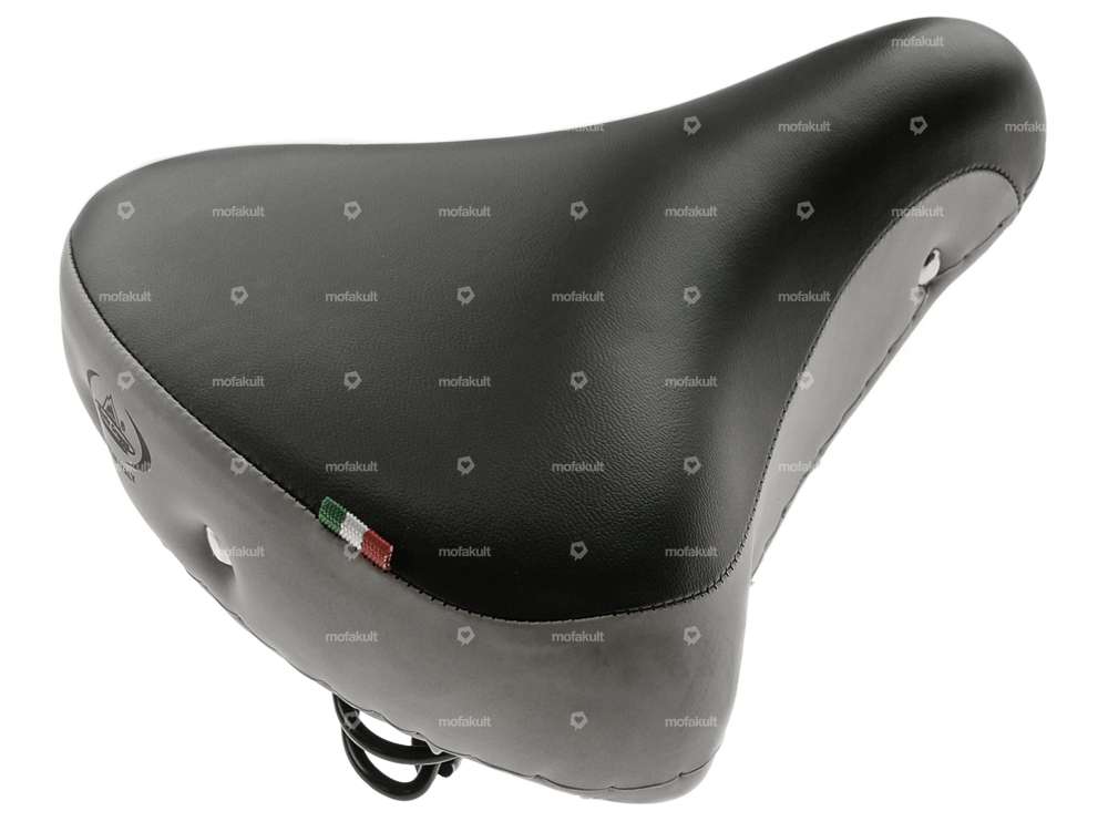 Selle Comfort à ressorts en tonneau noir / gris Carousel Image 4