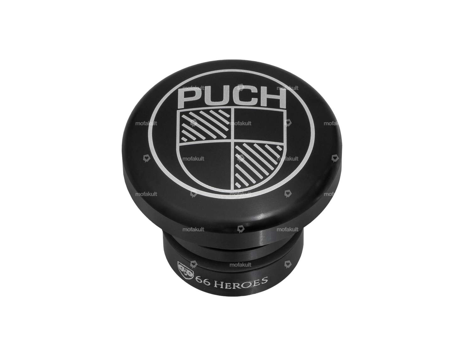 66HEROES Bouchon de réservoir "Puch" rond noir | Puch Maxi Carousel Image 1