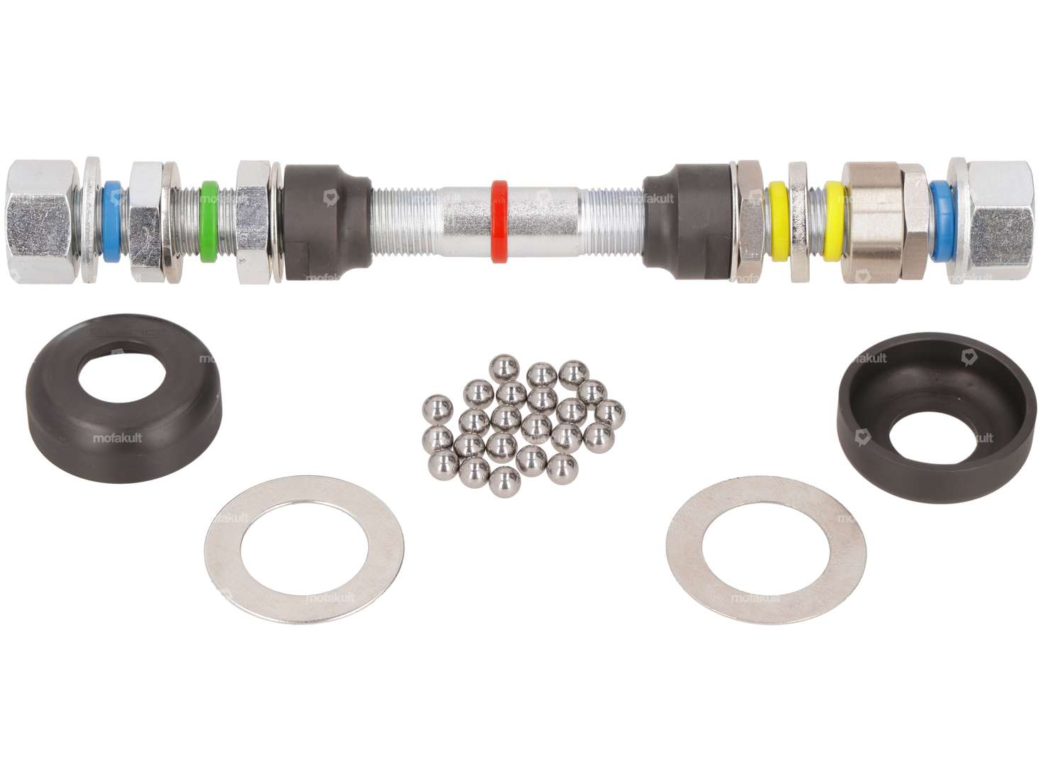 swiing® ingenious Kit axe de roue M11x1 x 154 rayons roue avant | Puch Maxi, X30 Sport, Velux Carousel Image 1