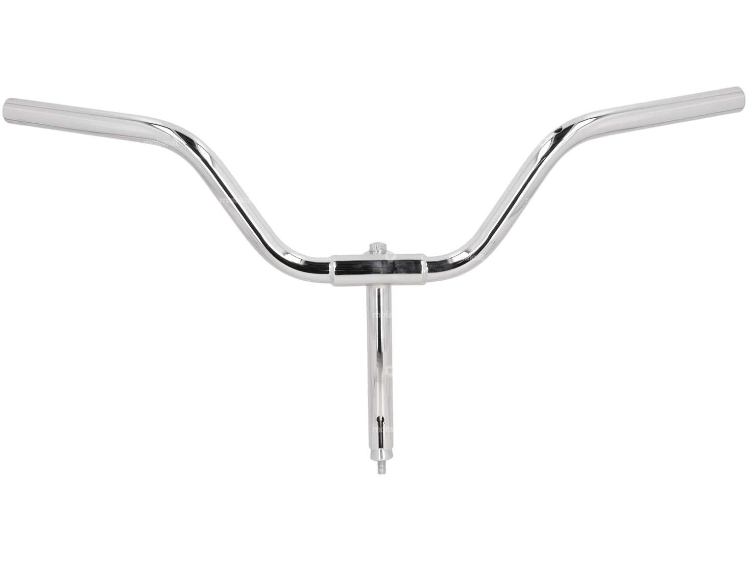 Handlebar with stem 15 cm curved chrome Carousel Image 1